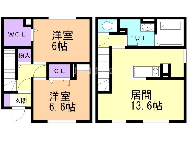 札幌市中央区南七条西のアパートの間取り