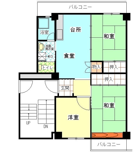 ペア浅香山団地25棟の間取り