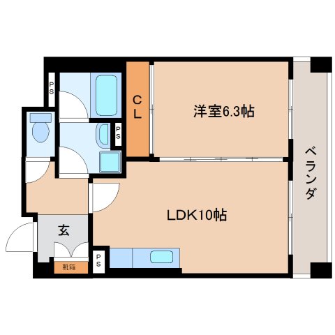 静岡市葵区駿河町のマンションの間取り