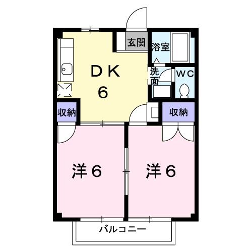 ヒルズ栗林Ａの間取り