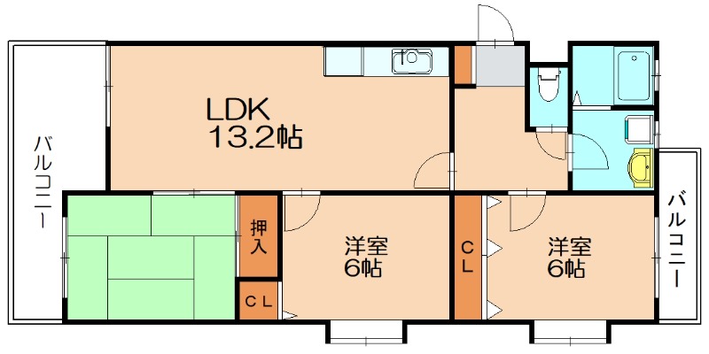 糟屋郡粕屋町大字阿惠のマンションの間取り