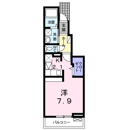 高松市三名町のアパートの間取り