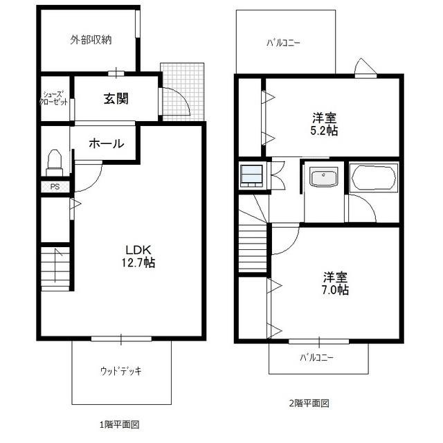 メゾネージ屋山　Ｂ棟の間取り