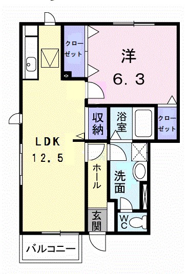 高松市国分寺町国分のアパートの間取り