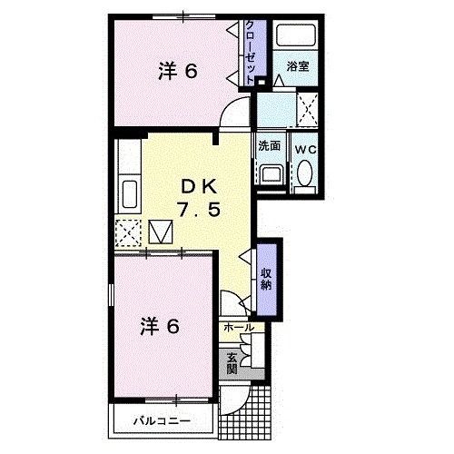 橋本市高野口町大野のアパートの間取り