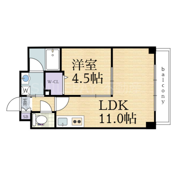 神戸市兵庫区駅南通のマンションの間取り