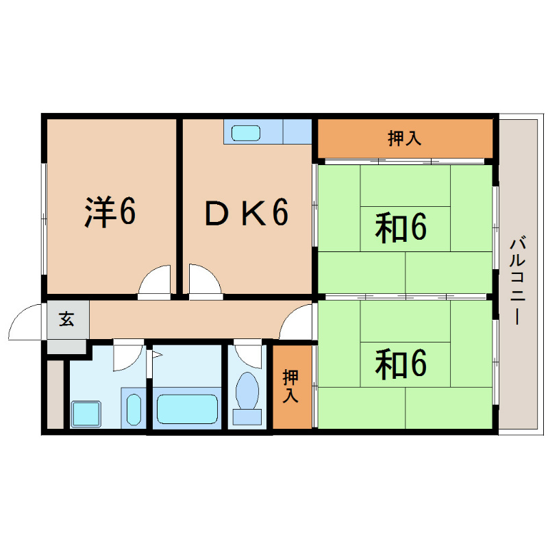 守山市二町町のマンションの間取り