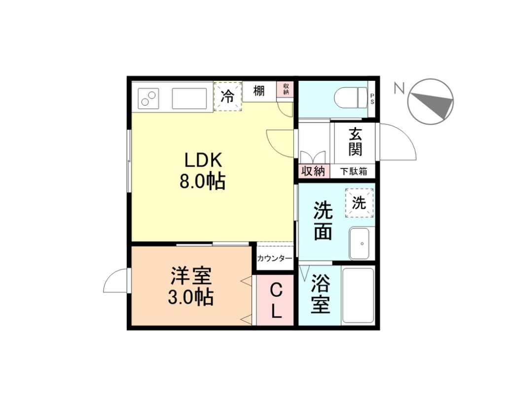 Ｃｌｏｖｅｒ柳町．Iの間取り