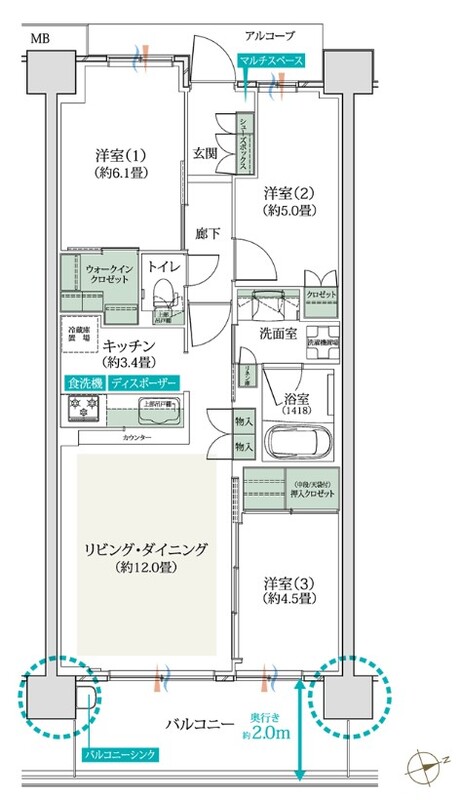 【朝霞市幸町のマンションの間取り】