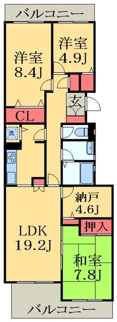 佐倉市井野のマンションの間取り