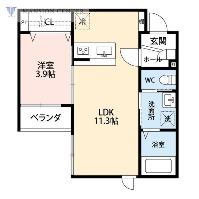 新潟市東区紫竹のアパートの間取り