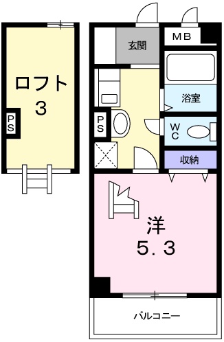 姫路市田寺のアパートの間取り