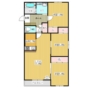 【札幌市白石区本通のマンションの間取り】