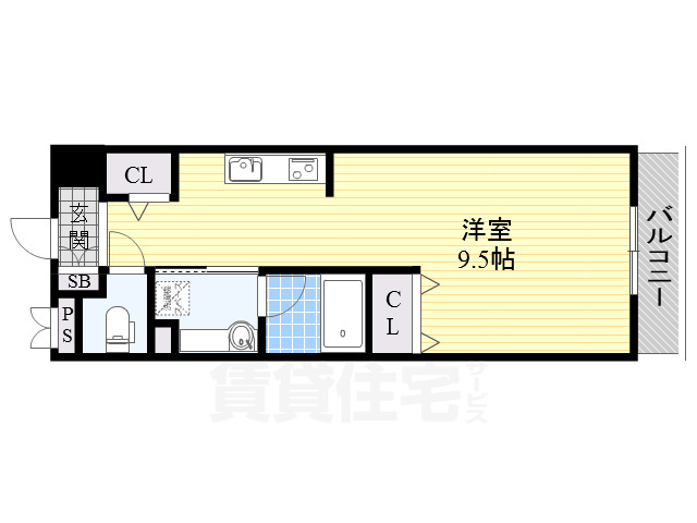 茨木市若草町のマンションの間取り