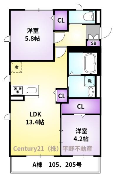 アルビレッジ　A棟の間取り