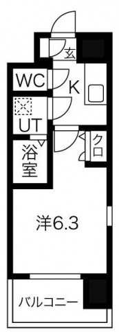 大阪市東住吉区北田辺のマンションの間取り