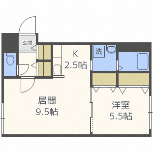 札幌市西区琴似四条のマンションの間取り