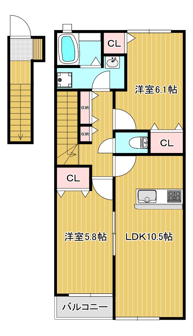 アジュール東畦の間取り