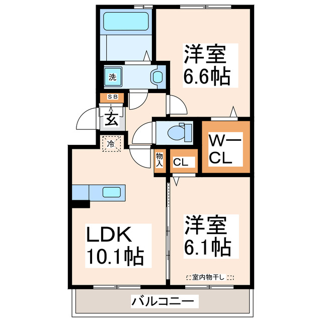 【菊池郡菊陽町大字津久礼のアパートの間取り】