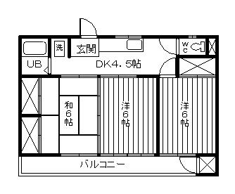 郡山市安積町荒井のアパートの間取り