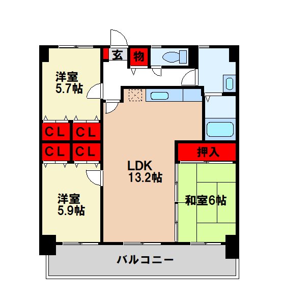 カサグランデ筑紫の間取り