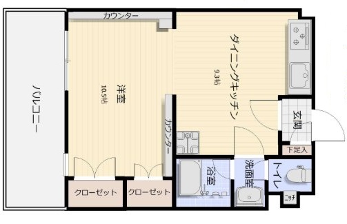 広島市中区光南のマンションの間取り