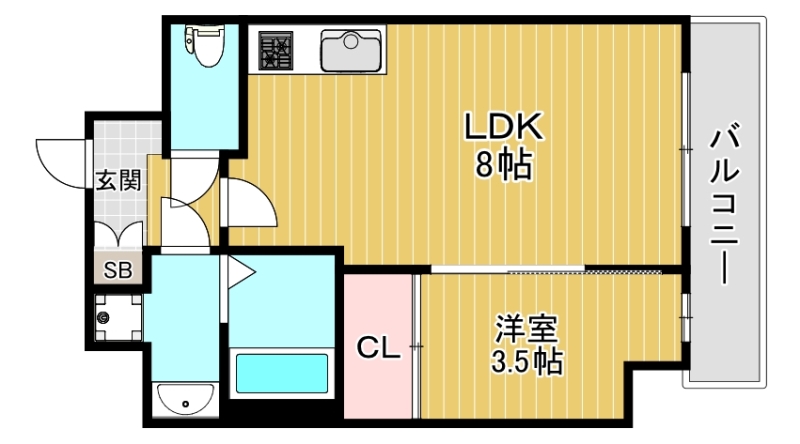 大阪市生野区新今里のマンションの間取り