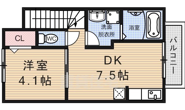 大津市大江のアパートの間取り