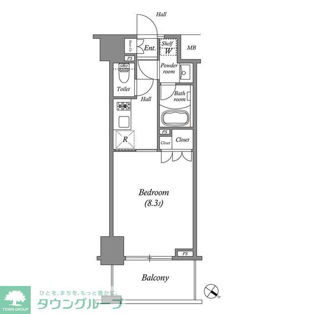 港区赤坂のマンションの間取り