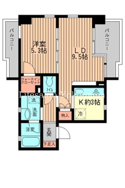 横浜市西区岡野のマンションの間取り