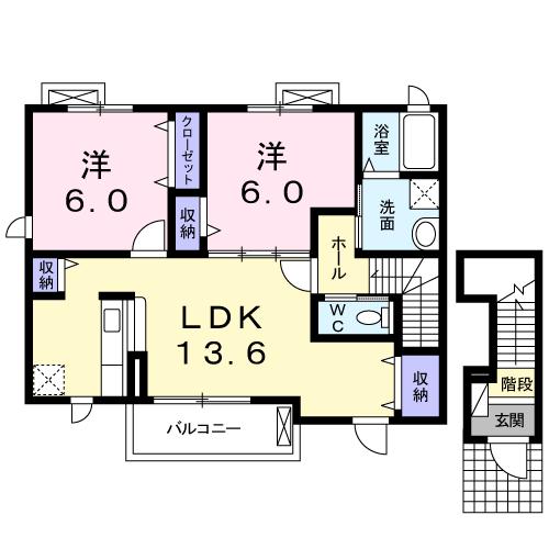 西条市玉津のアパートの間取り