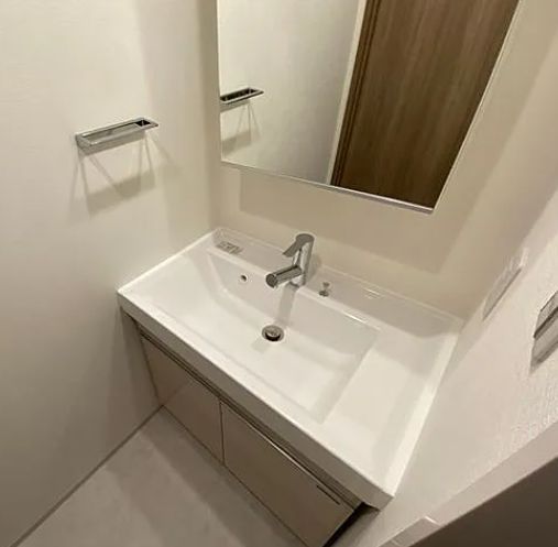 洗面設備　脱衣スペースもあります