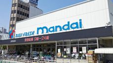 スーパー　万代桃谷駅前店（スーパー）まで255m