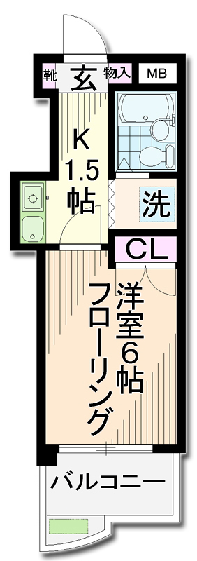 京王線 桜上水駅 徒歩1分 5階建 築37年の間取り写真