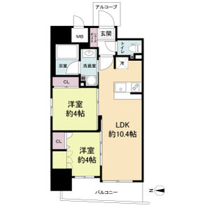 セレニテフラン野田阪神駅前の間取り写真