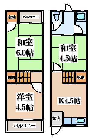 野崎3丁目貸家の間取り写真