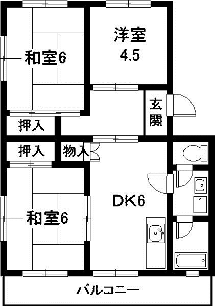 西尾市米津町のアパートの間取り