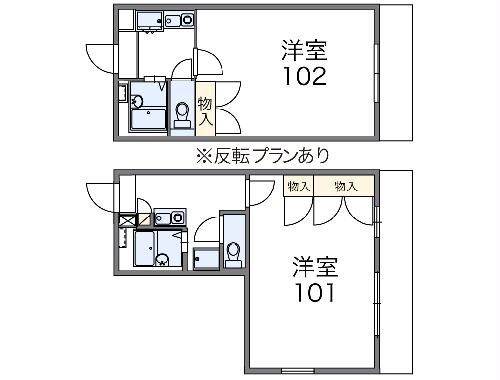 栃木県塩谷郡高根沢町宝石台１（アパート）の賃貸物件の間取り