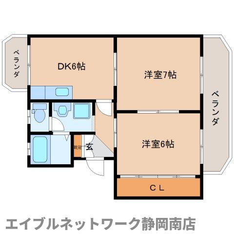 静岡市駿河区有東のマンションの間取り