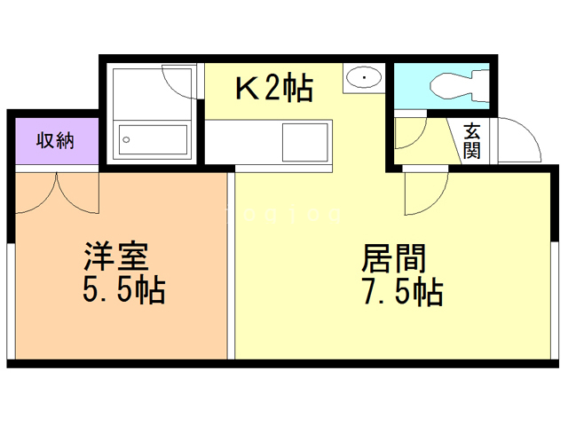 札幌市北区拓北六条のアパートの間取り