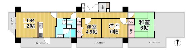 コスモ宝塚ツインフォルムの間取り