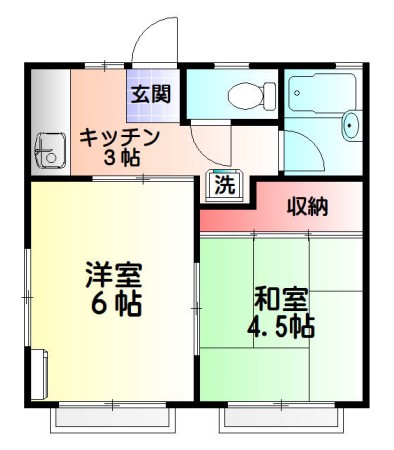 町田市南成瀬のアパートの間取り