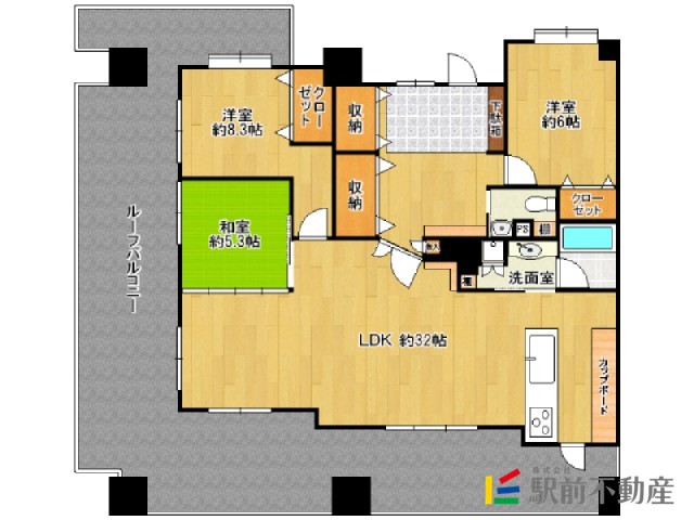 久留米市東櫛原町のマンションの間取り