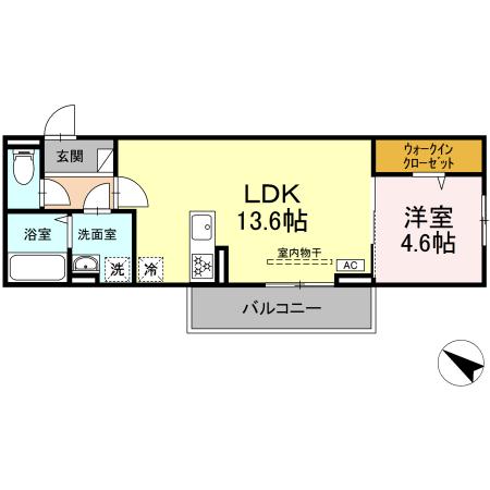 甲府市上石田のアパートの間取り