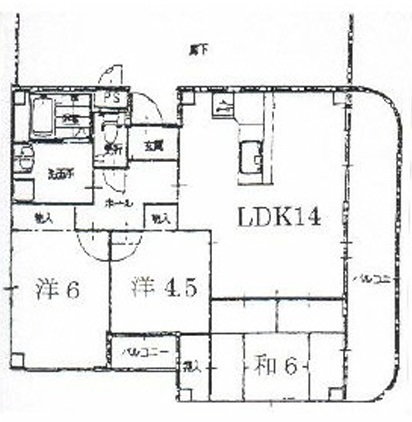 姫路市飾磨区下野田のマンションの間取り