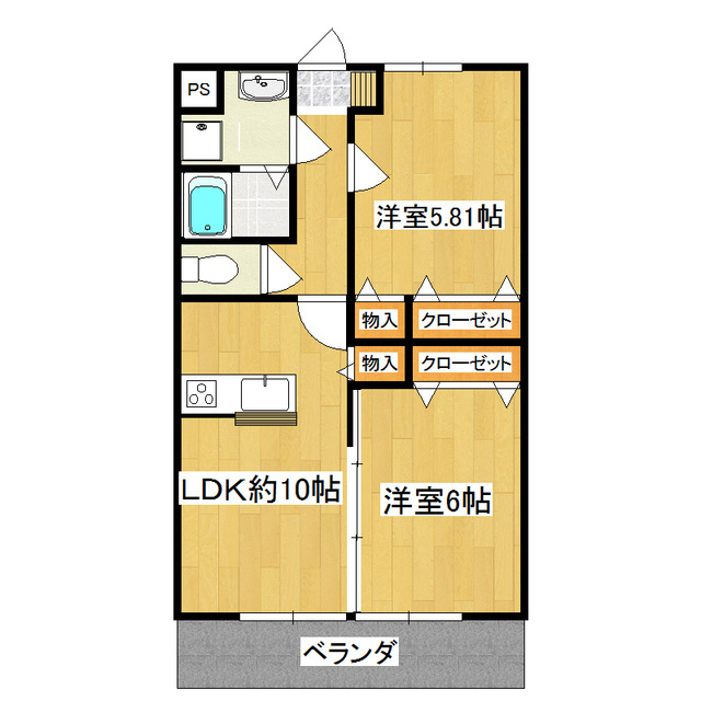 サンライズ千代田Ａ棟の間取り