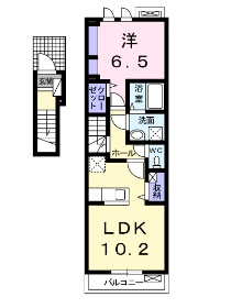 姫路市香寺町中仁野のアパートの間取り