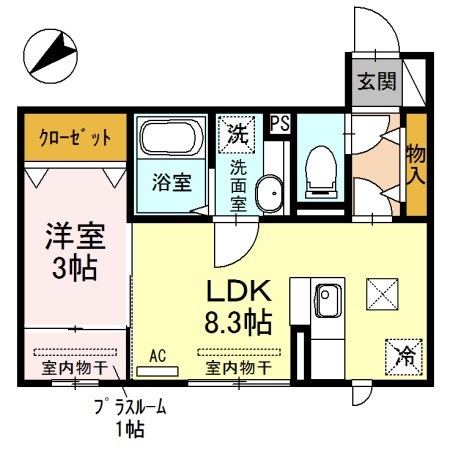 鹿児島市城山のアパートの間取り