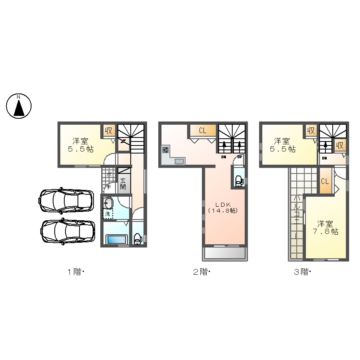 北区元志賀賃貸戸建住宅Ａ棟の間取り