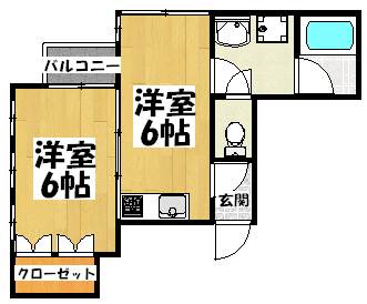 福岡市博多区美野島のマンションの間取り